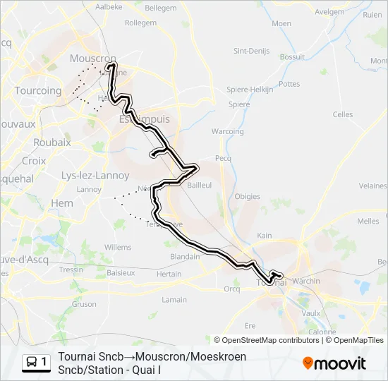 1 Bus Line Map