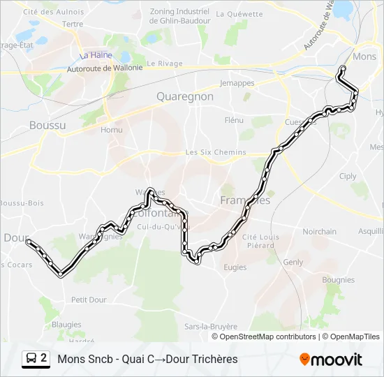 2 Bus Line Map