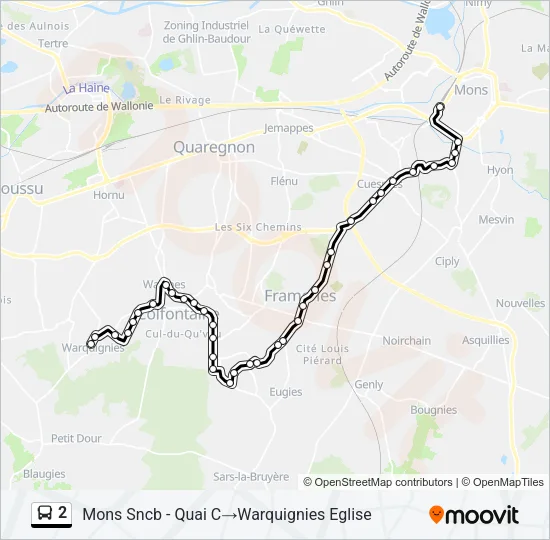 2 Bus Line Map