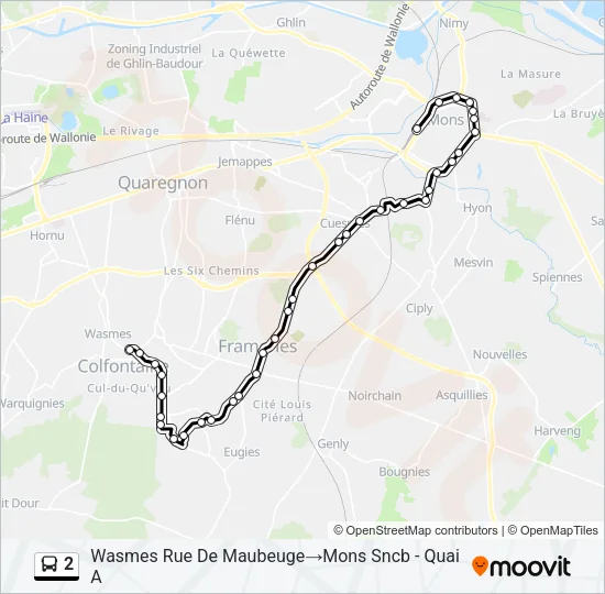 2 Bus Line Map
