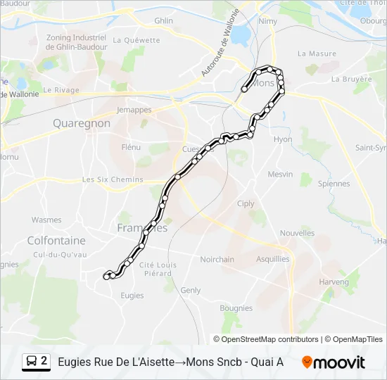 2 Bus Line Map
