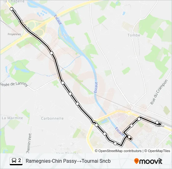 2 Bus Line Map