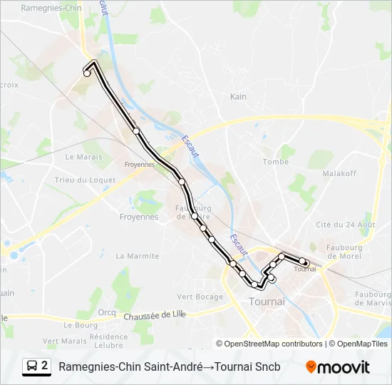 2 Bus Line Map