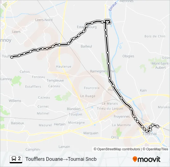 2 Bus Line Map