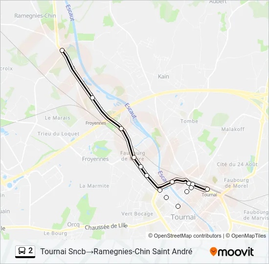 2 Bus Line Map