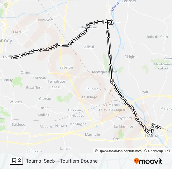 2 Bus Line Map