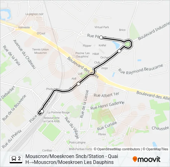 2 Bus Line Map