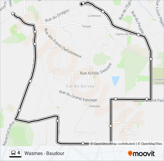 Plan de la ligne 4 de bus