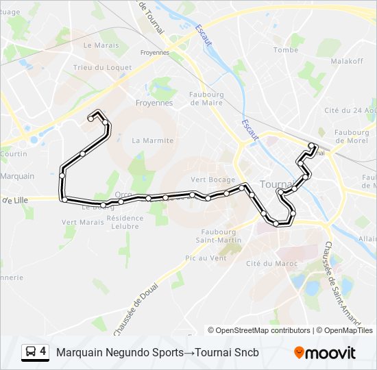 Plan de la ligne 4 de bus