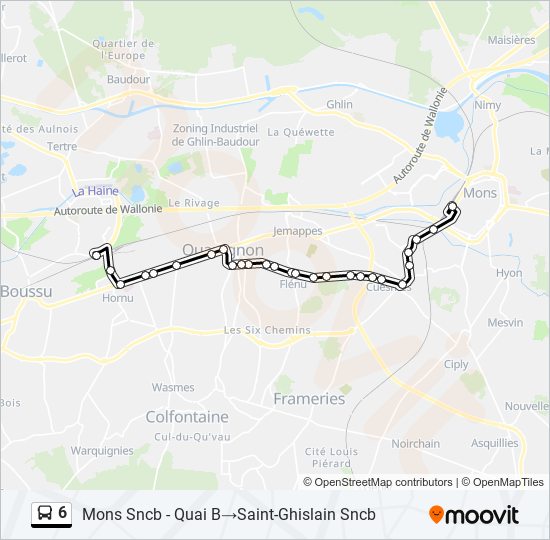 Plan de la ligne 6 de bus