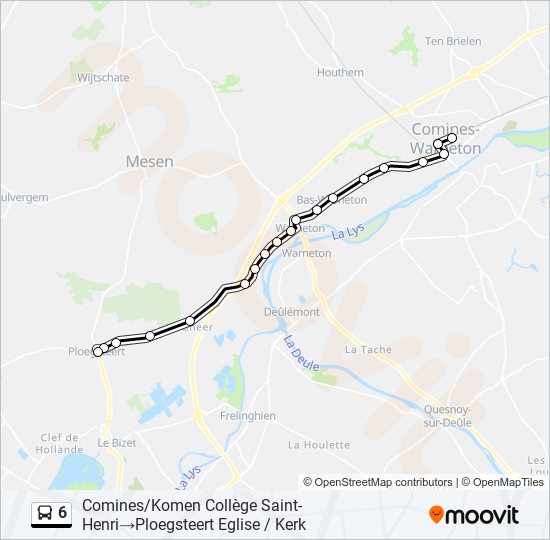 Plan de la ligne 6 de bus