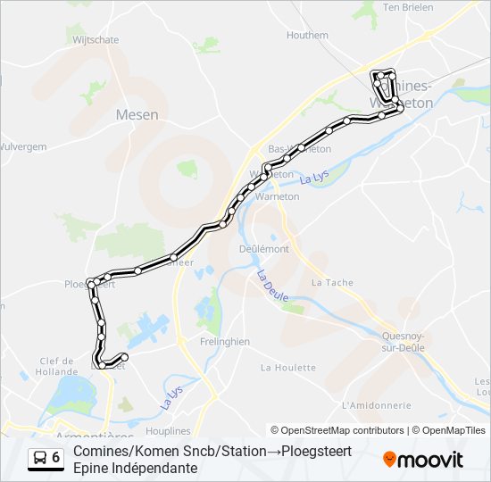 6 bus Line Map