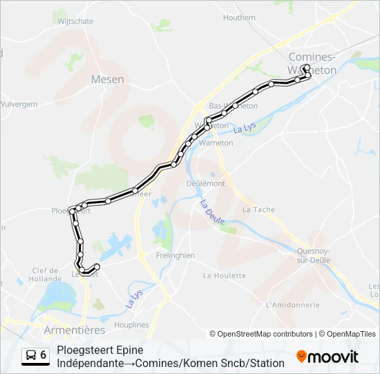 6 Bus Line Map