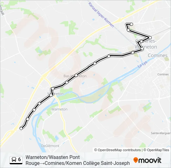 Plan de la ligne 6 de bus