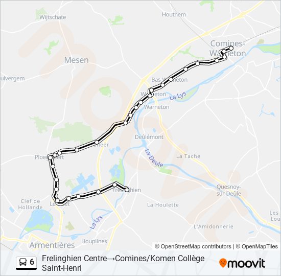 6 bus Line Map