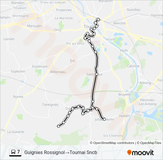 7 Bus Line Map
