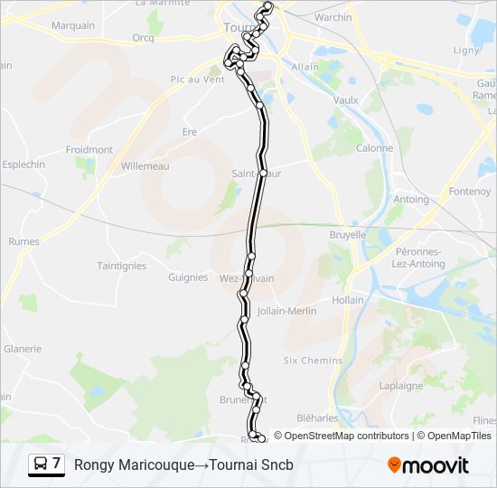 Plan de la ligne 7 de bus