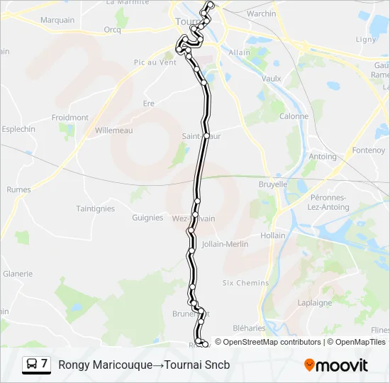 7 Bus Line Map