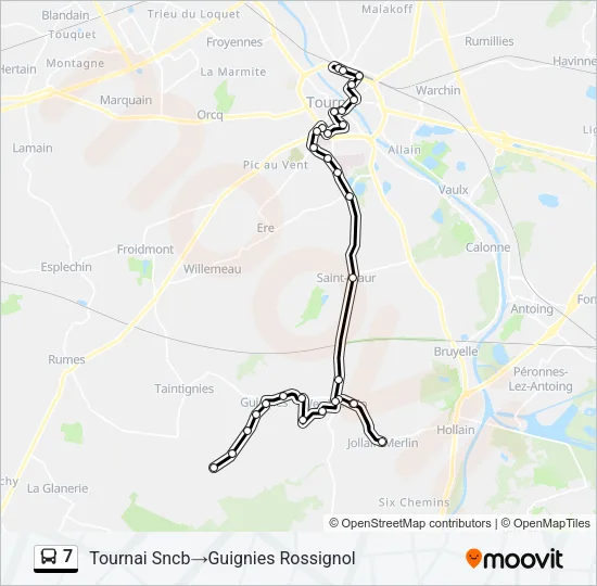 7 Bus Line Map