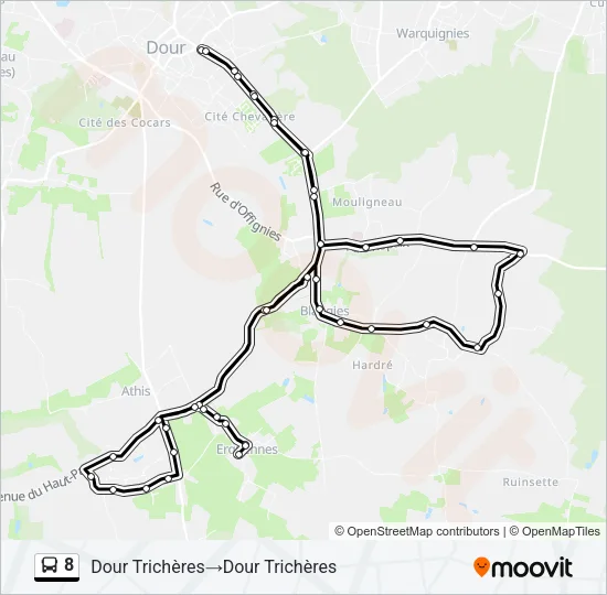 8 Bus Line Map