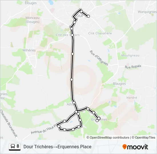 8 Bus Line Map