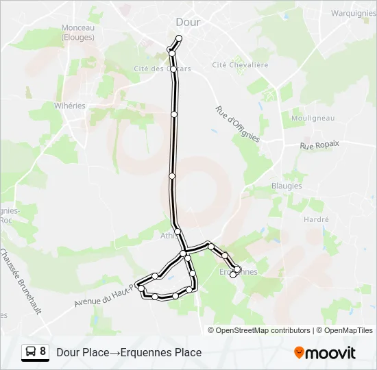 8 Bus Line Map