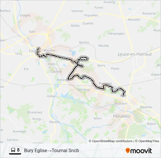 8 Bus Line Map