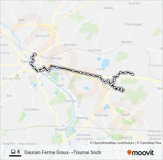 8 Bus Line Map