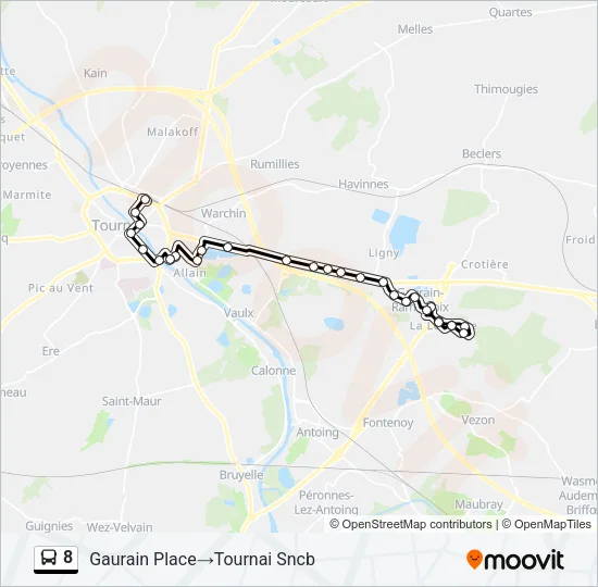 8 Bus Line Map