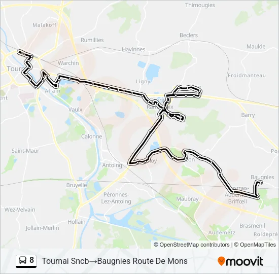 8 Bus Line Map