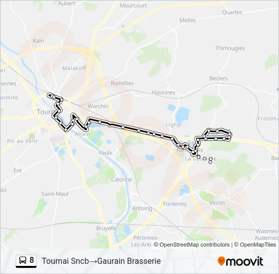 8 Bus Line Map