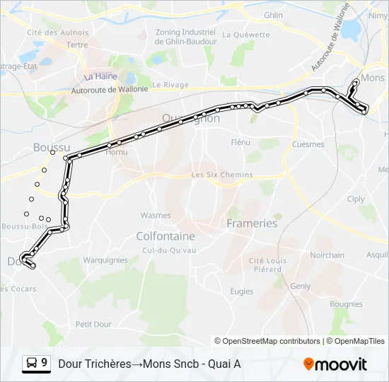 9 Bus Line Map