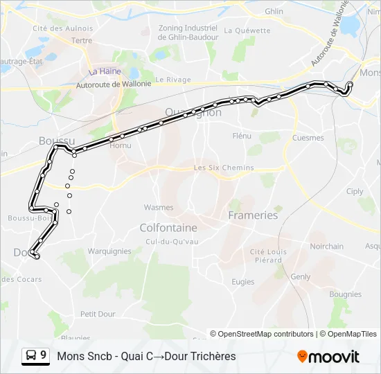 9 Bus Line Map