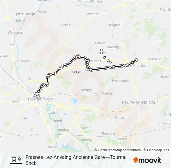 9 Bus Line Map
