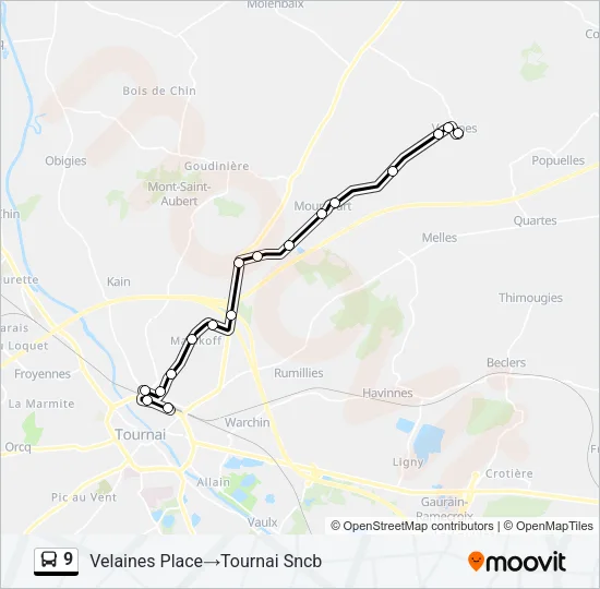 9 Bus Line Map
