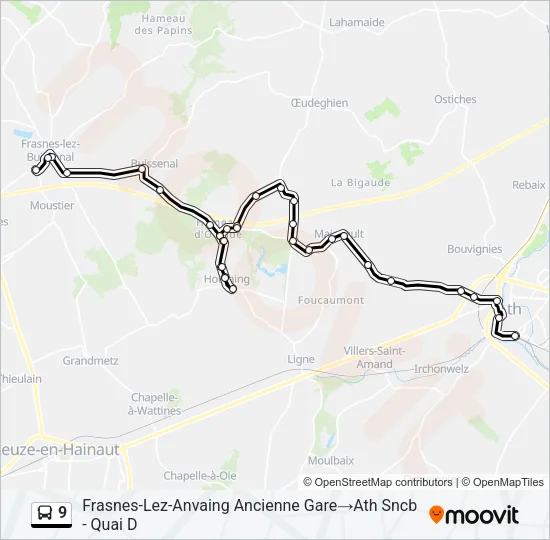 9 Bus Line Map