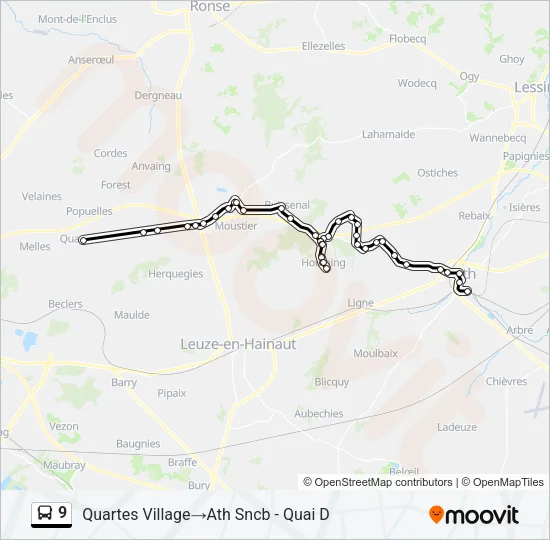 9 Bus Line Map