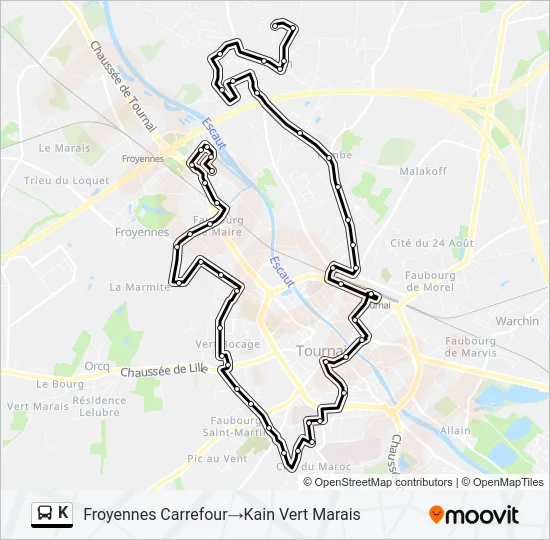 K Bus Line Map