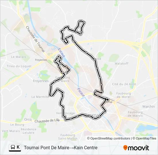 K Bus Line Map