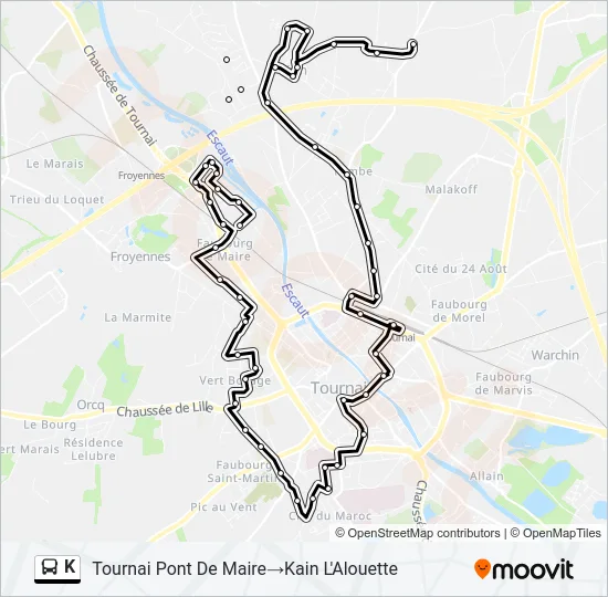 K Bus Line Map