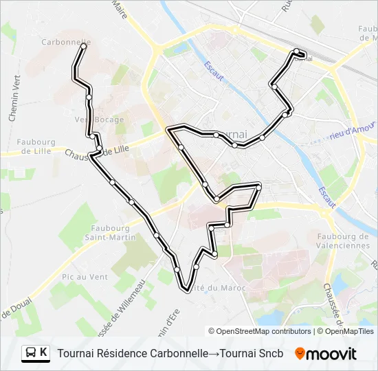 K Bus Line Map