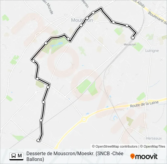 M Bus Line Map