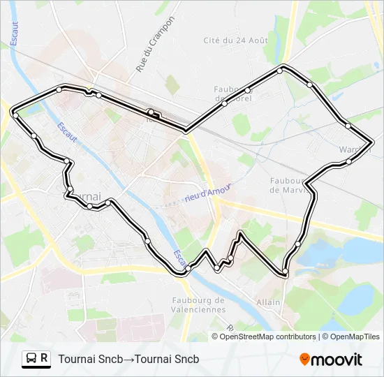 R Bus Line Map