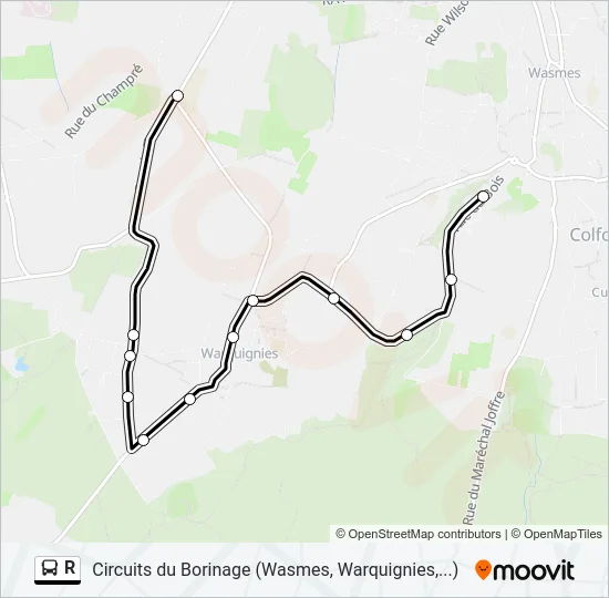 R Bus Line Map