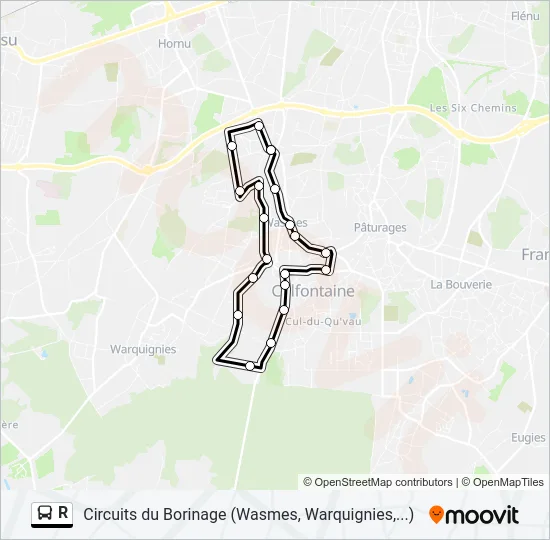 R Bus Line Map