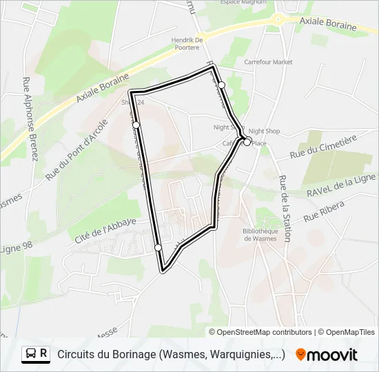 R Bus Line Map