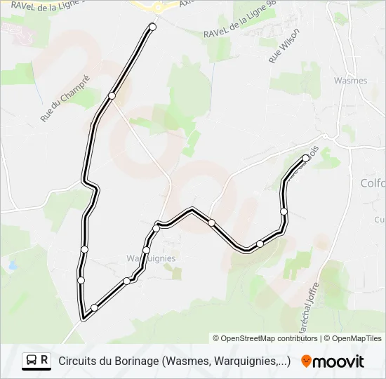 R Bus Line Map