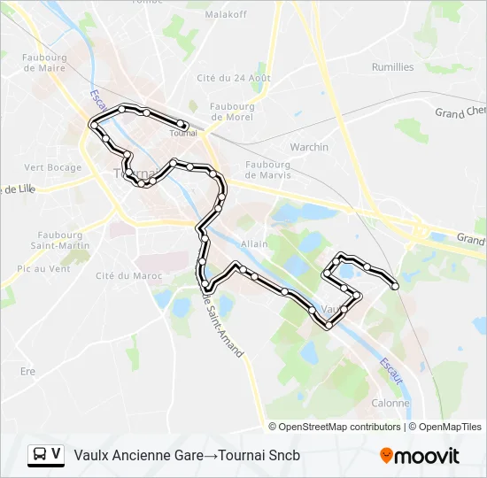 V Bus Line Map