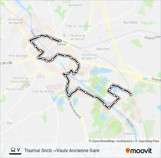 V Bus Line Map
