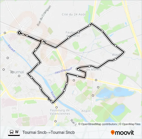 W Bus Line Map